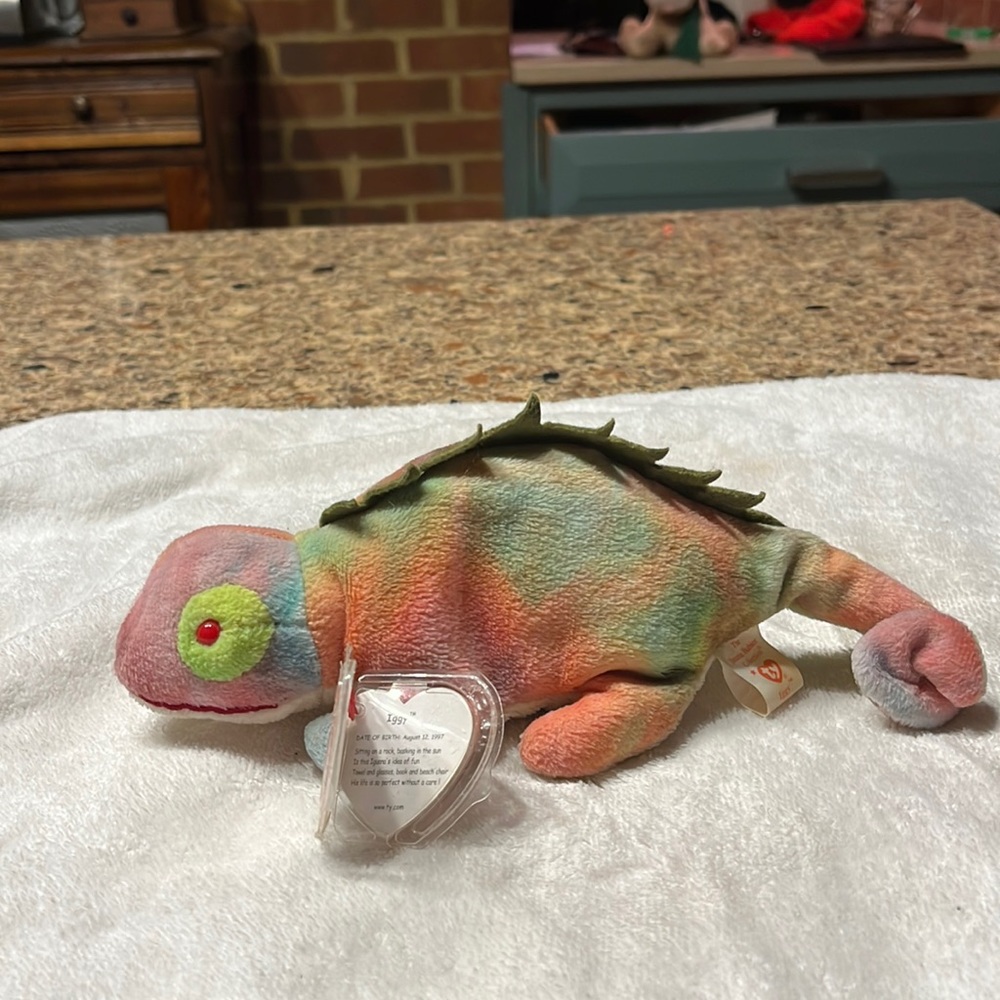 Ty IGGY the Iguana, 1997, Retired, the dye fabric